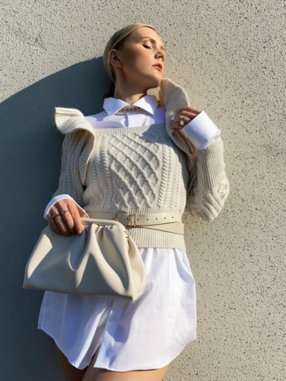 H&M Cream Cable Knit Sweater